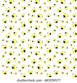 white seamless pattern with yellow fish. vector