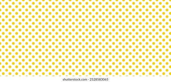 White seamless pattern with yellow polka dot	