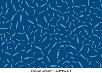 White Seamless Plant. Sky White Chamomile Petal. Rice Graphic Paint. White Plant Background. Seed Grain Illustration. Blue Rye Seed Pattern. Vector Rice Grain Illustration. Sky Seamless Grain Repeat