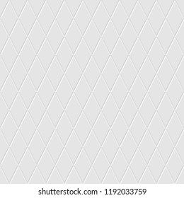 White seamless rhomb tiles vector texture.