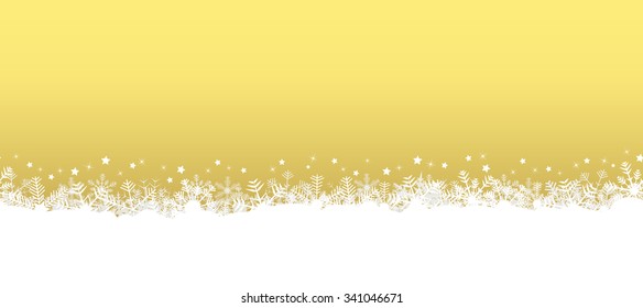 white seamless snow flakes on bottom side and colored background