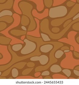 White Seamless Summer Simple Ornament Print. Khaki Continuous Color Retro Style, Seamless Art. Dark Endless Abstract Trendy Illustration Pattern. 
