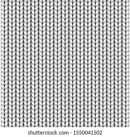 White seamless texture of knitted woolen clothes. Vector illustration.
