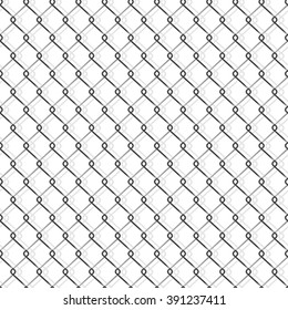 White seamless texture. structure of the realistic mesh fence with shadow. vector background.