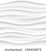 White seamless texture. Wavy background. Interior wall decoration. 3D Vector interior wall panel pattern. Vector white background of abstract waves.