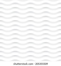 White seamless texture. Wavy background. 3D Paper Graphics.Vector white background of abstract waves.