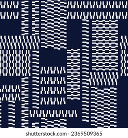 white seamless vector negative bandanna pattern on navy background