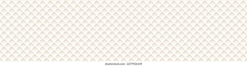 White seamless waffle towel fabric texture vector. Abstract 3d cotton weave background cloth material structure. Clean wafer surface textile wallpaper repeat illustration. Simple motif backdrop.