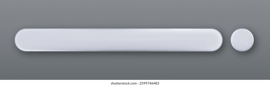 White Search bar button with realistic shadow isolated. Web search button concept.