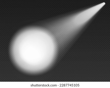 White searchlights top view. Cone lights from bottom with darkened edges. Volumetric spotlight effect on dark background. Empty studio or concert scene. 3d rendering.