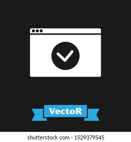White Secure your site with HTTPS, SSL icon isolated on black background. Internet communication protocol.  Vector Illustration
