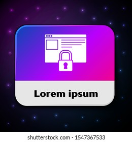 White Secure your site with HTTPS, SSL icon isolated on black background. Internet communication protocol. Rectangle color button. Vector Illustration