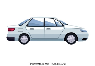 White Sedan Vehicle Mockup Icon