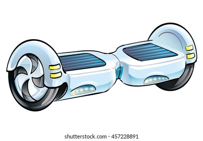 White self-balancing scooter, isolated vector