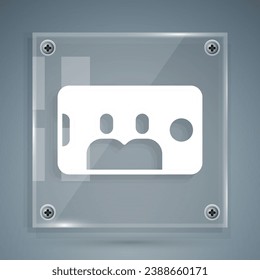 White Selfie on mobile phone icon isolated on grey background. Romantic self portrait, young friends taking selfie photo at smartphone. Square glass panels. Vector - Powered by Shutterstock - Get 15% off with code: PIKWIZARD15