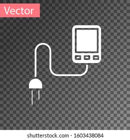 White Sensor icon isolated on transparent background.  Vector Illustration