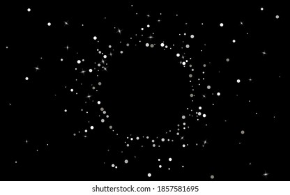 Fondo negro del vector de arte de la secuencia blanca. Ilustración De Polvo De Lujo. Fondo de Novias de Polka Plateado. Splash Textura de Navidad.