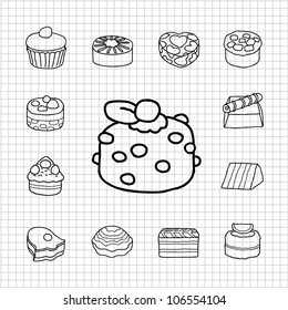 White series | Hand drawn cake icons