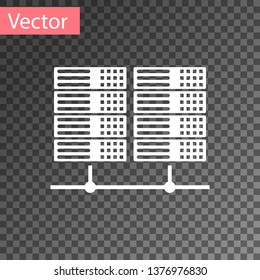 White Server, Data, Web Hosting icon isolated on transparent background. Vector Illustration