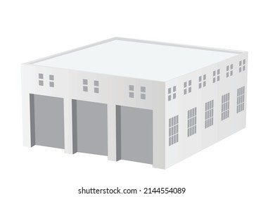 White service or garage. vector