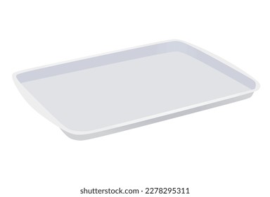 White serving tray plate. vector