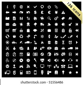 White set of 126 icons