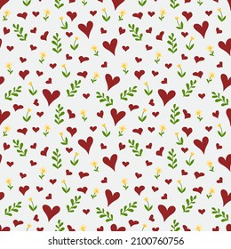 Un ensemble blanc de motifs harmonieux pour la Saint-Valentin mesurant 1000 par 1000 pixels avec coeurs et fleurs, gribouillage. Images vectorielles