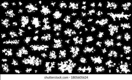 White Set Spray Collection Different Paint Splatter And Blob Splash Blot Element With Different Shapes Vector Object Brush Design Style