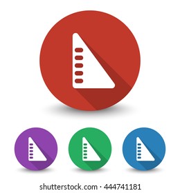 White Set Square icon in different colors set