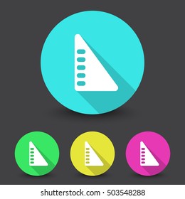 White Set Square icon in different colors set