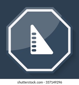 White Set Square icon on plum blue web app button