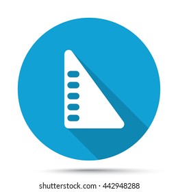 White Set Square icon on blue button isolated on white