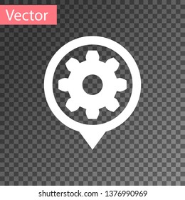 White Setting icon isolated on transparent background. Tools, service, cog, gear, cogwheel sign. Vector Illustration