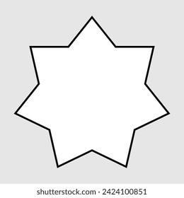 White seven - pointed star. Accurate geometric dimensions. Abstract concept. Vector illustration on white background. Eps file 245