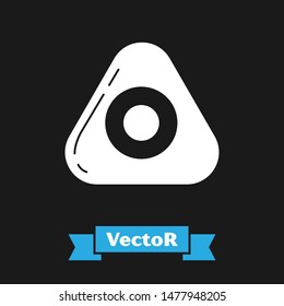 White Sewing chalk icon isolated on black background.  Vector Illustration