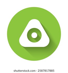 White Sewing chalk icon isolated with long shadow. Green circle button. Vector