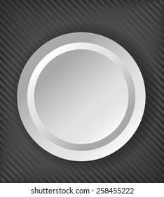 White shaded plastic button vector template on black background
