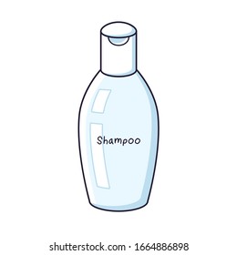 White shampoo bottle isolated cartoon vector