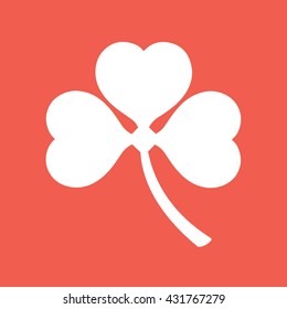 White shamrock icon vector illustration