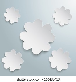 White shamrock on the grey background. Eps 10 vector file.
