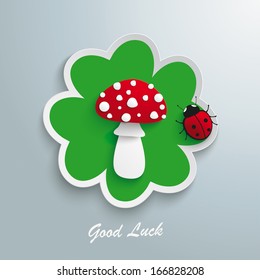 White shamrock on the grey background. Eps 10 vector file.