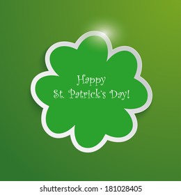 White shamrock on the grey background. Eps 10 vector file.
