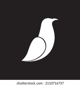 Logo-Design der Vogel-Taube in weißer Form, Vektorsymbol-Zeichen