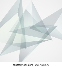 White Shapes Abstract Vector  Gray Background. Triangle Creative Decoration. Light Trendy Design. Technology Geometric Magazine.
