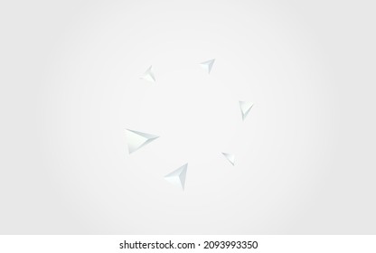 Fondo gris vectorial de las formas blancas. Triángulo de diseño moderno. Diseño abstracto transparente. Certificado de elementos mínimos.