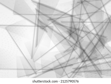 White Shapes Business Vector Gray Background. Modern Brochure. Light Abstract Geometric Layout. Minimalist Magazine.