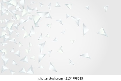 White Shapes Dynamic Vector  Gray Background. Geometric Graphic Certificate. Light Business Template. Minimal Elements Flyer.