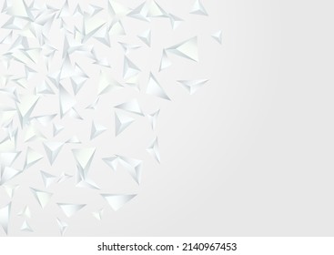 White Shapes Minimal Vector  Gray Background. Geometric Modern Design. Transparent Minimalist Layout. Trendy Elements Magazine.