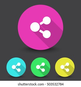 White Share icon in different colors set