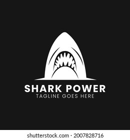 White Shark Logo Template. Modern professional white shark Vector logo illustration